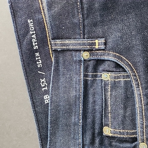 rag & bone RB 15x Slim Straight Jeans Size 34 Rinse Selvge - Picture 3 of 10